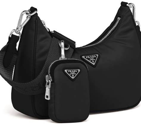 prada tessuto sport nylon re-edition multi hobo bag black|Prada bandoliera bag.